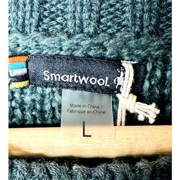 SmartWool Dk Sage Heather Cozy Lodge Buffalo Check Sweater Men's Size L NWT - Picture 5 of 8